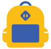 a graphic of a yellow backpack